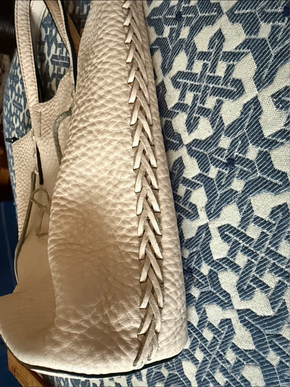Rebecca Minkoff Unlined 100% Leather Mini Whipstitch Tote in Light Blush